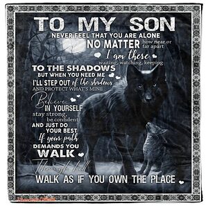 Wolf Love Blanket For Son From Mom Dad - Gifts For Son - Super King - Ettee