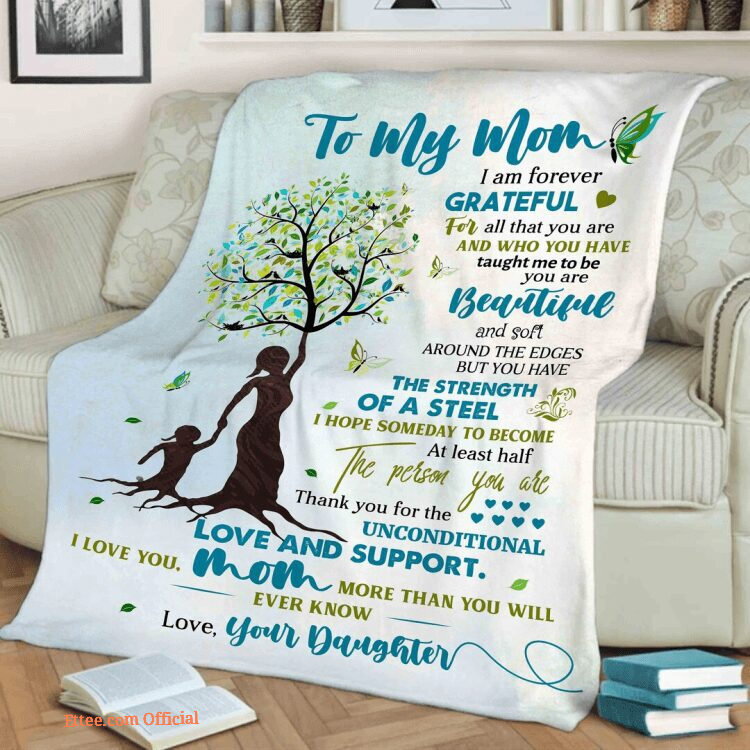 Day Gift To My Beautiful Mom I Love You Quilt Blanket. Light And Durable. Soft To Touch