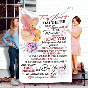 To My Daughter Throw Quilt Blanket For Daughter Gift From Mom - Super King - Ettee