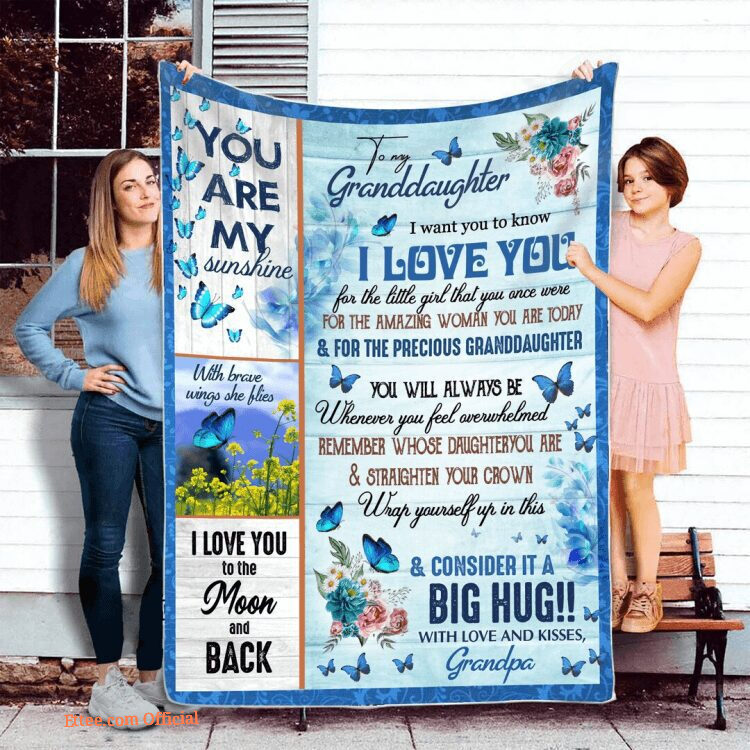 Quilt Blanket To My Granddaughter Love From Grandpa Gift From Grandpa