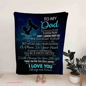 Dad Blanket Gift For Him Gift Blanket For Dad From Daughter Birthday - Super King - Ettee