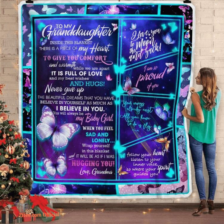 Granddaughter Gift From Grandma I Will Be As If I Was Hugging You Fleece Blanket