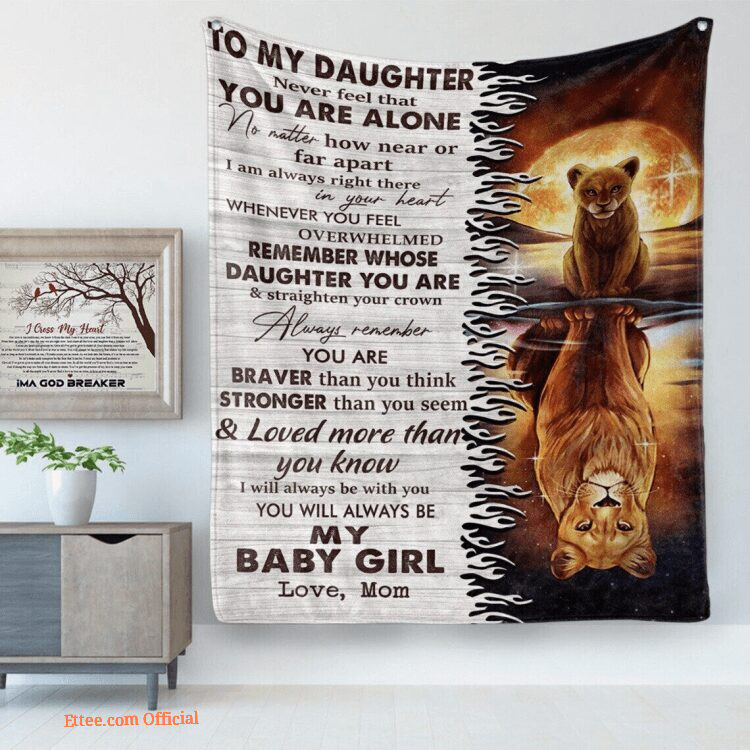 Lion Fleece Blanket Remember Whose Daughter You Are Blanket Gift For Daughter