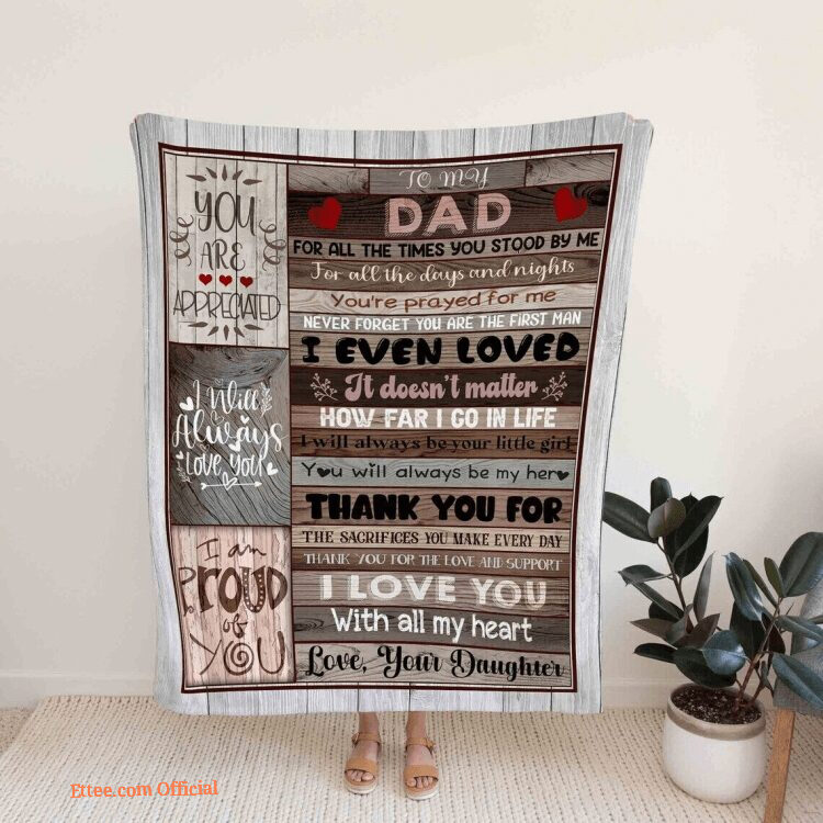 To My Dad Blanket Family Throw Blanket Father Blanket – Gift For Dad