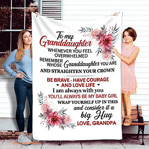 To My Granddaughter Fleece Blanket Baby Quilt Blanket. Foldable And Compact - Super King - Ettee