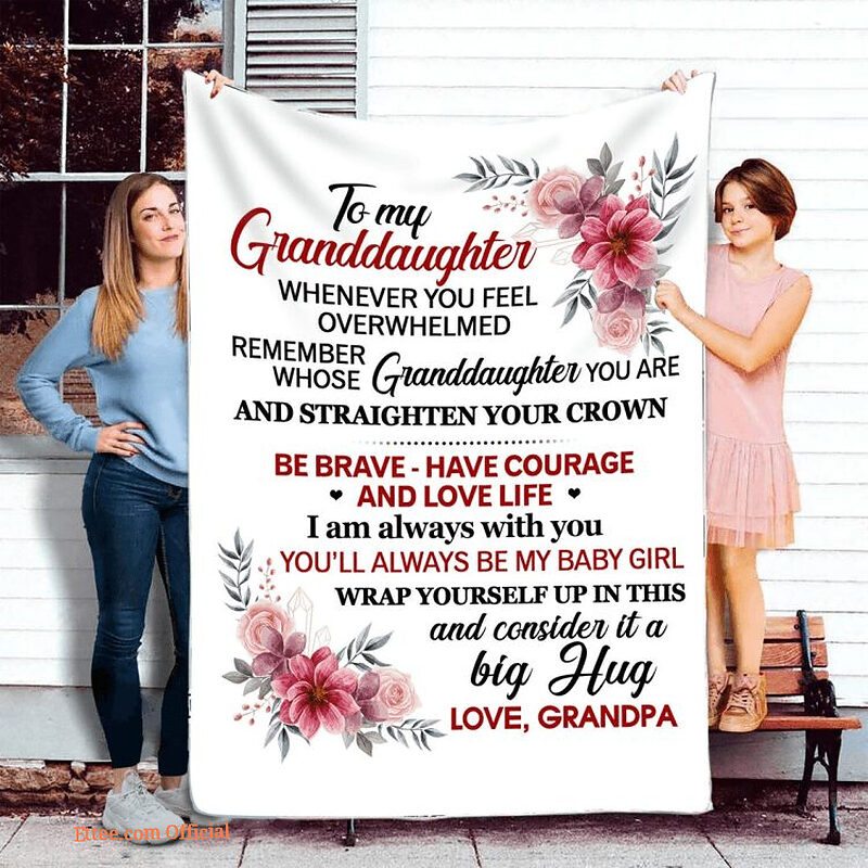 To My Granddaughter Fleece Blanket Baby Quilt Blanket. Foldable And Compact - Super King - Ettee