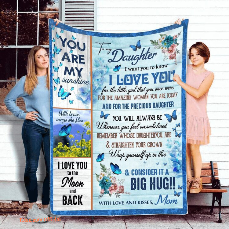To My Daughter Blanket Butterfly Blanket Family. Light And Durable. Soft To Touch