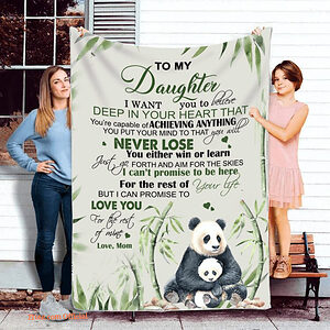 To My Daughter Quilt Blanket From Mom Panda. Light And Durable. Soft To Touch - Super King - Ettee