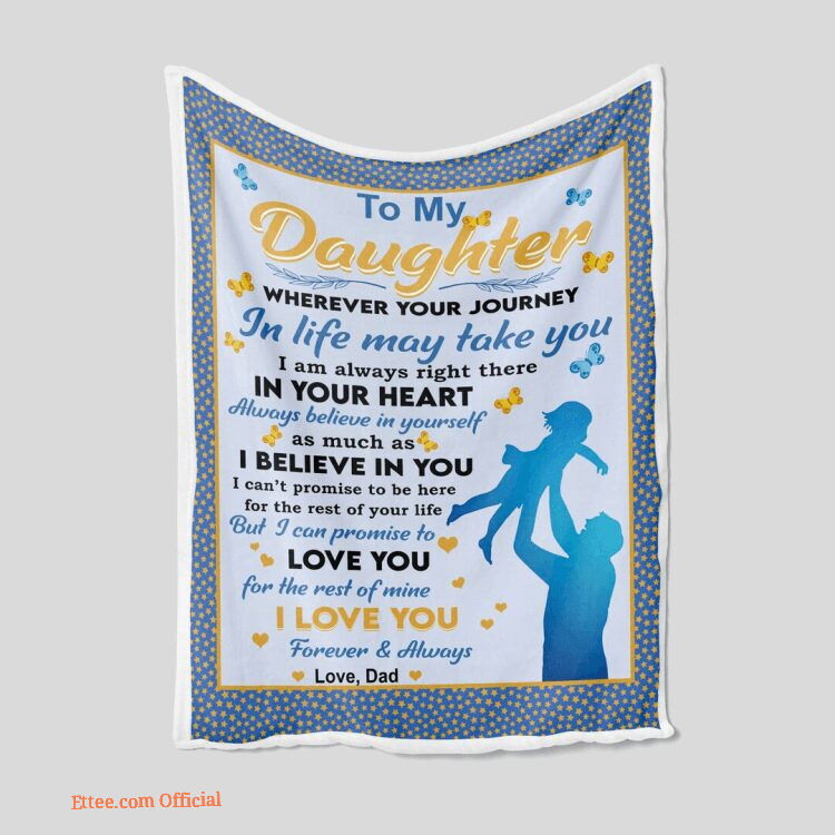 To My Daughter Quilt Blanket Mom. Light And Durable. Soft To Touch