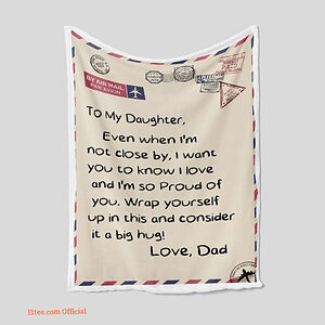 To My Daughter Quilt Blanket Dad Blanket Family. Foldable And Compact - Super King - Ettee