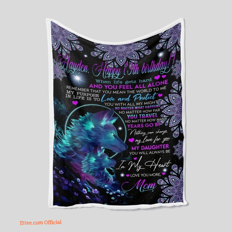 To My Daughter Quilt Blanket Light Wolves. Lightweight And Smooth Comfort