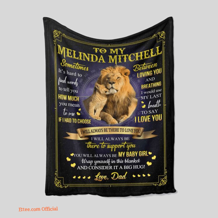To My Daughter Quilt Blanket Lion Family. Light And Durable. Soft To Touch