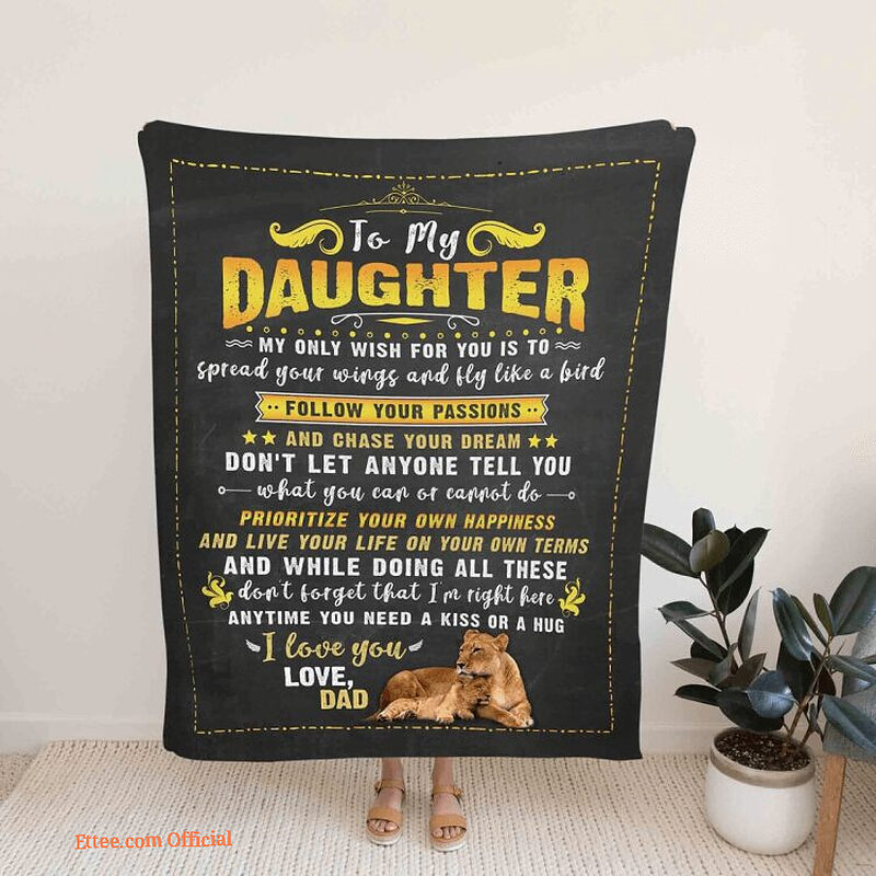 To My Daughter Quilt Blanket Lion Family. Lightweight And Smooth Comfort - Super King - Ettee
