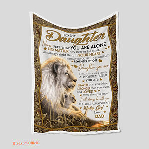 To My Daughter Quilt Blanket Lion For Gift. Foldable And Compact - Super King - Ettee