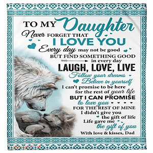 To My Daughter From Dad Blanket Family Dad And Daughter Wolf Fleece Blanket - Ettee - blanket