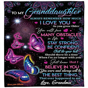 To My Granddaughter Butterfly Blanket Blanket - Gifts For Granddaughter - Super King - Ettee