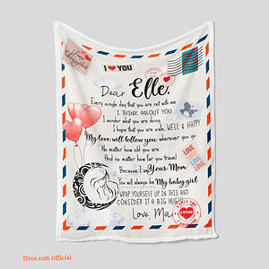 To My Daughter Blanket Personalized Name Blanket Mom. Foldable And Compact - Super King - Ettee