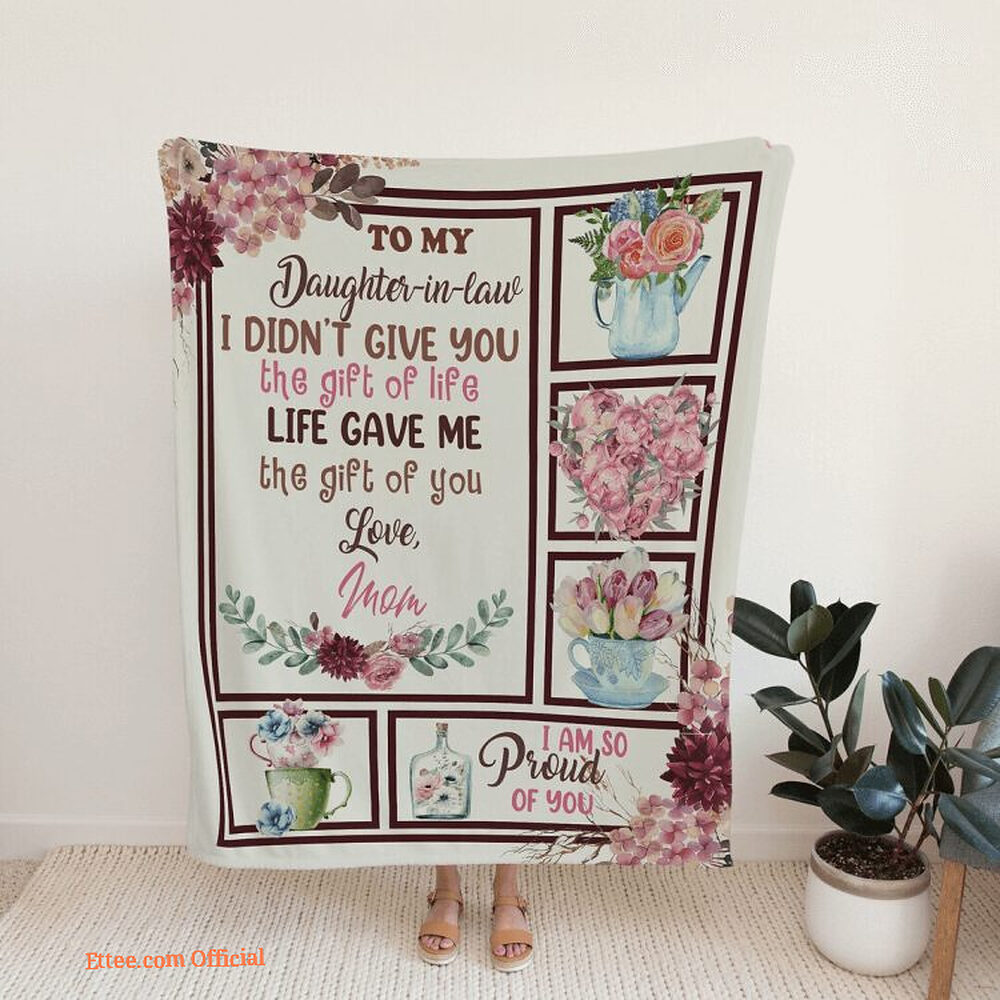 To My Mom Rose Throw Fleece Blanket Gift From Daughter Christmas Birthday Blanket - Ettee - Birthday
