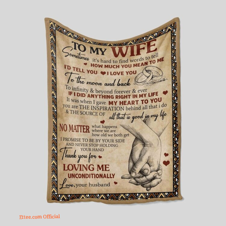 To My Wife Blanket Custom Name Blanket Family Blanket. Foldable And Compact