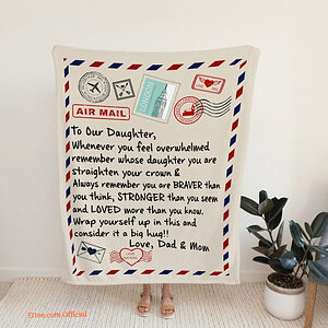 To Our Daughter Quilt Blanket Letter Blanket Daughter. Foldable And Compact - Super King - Ettee