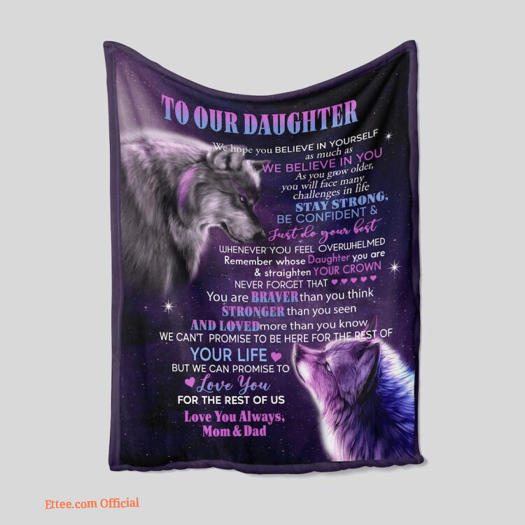 To Our Daughter Blanket Mom Quilt Blanket Family. Foldable And Compact