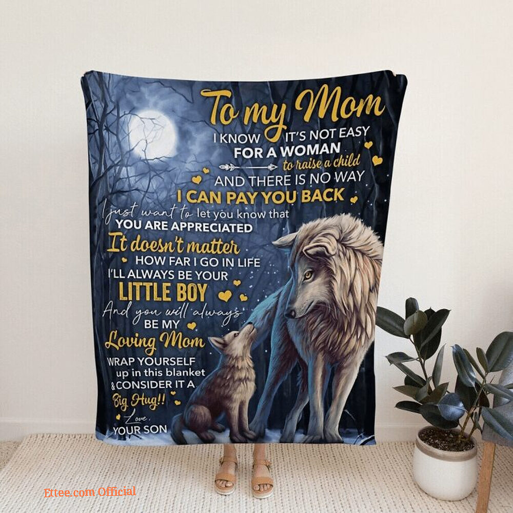 To My Mom Rose Throw Fleece Blanket Gift From Daughter Christmas Birthday Blanket - Ettee - Birthday
