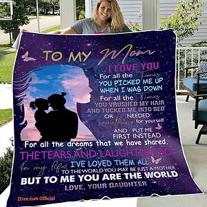 To My Mom Fleece Blanket Special Gift From Daughter For Birthday - Super King - Ettee