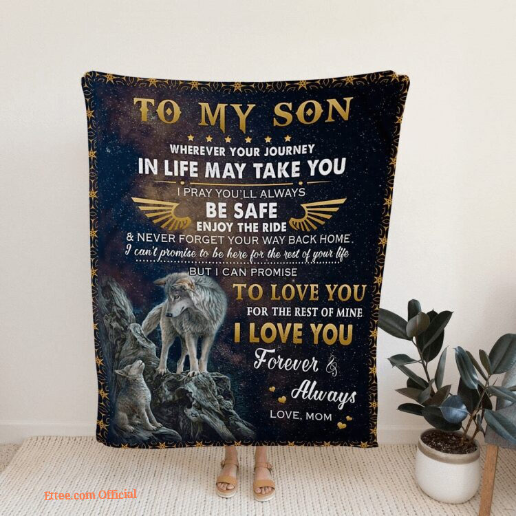 To My Son Blanket Blanket For Son Wolf Blanket Family Throw Blanket