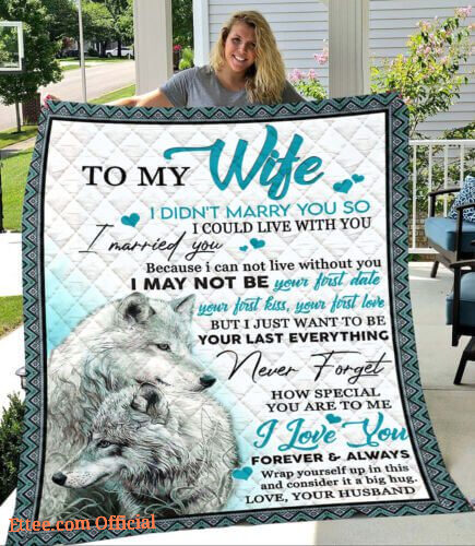 Love You From Your Husband To My Wife Wolf Couple Blanket Bedding Decor Blanket1