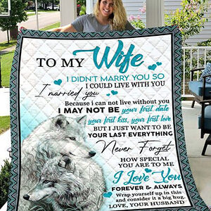 Love You From Your Husband To My Wife Wolf Couple Blanket Bedding Decor Blanket1 - Super King - Ettee