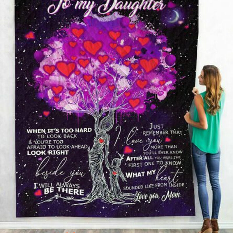 To My Daughter Love Your Mom Love Your Mom Quilt, Fleece Blanket Gift - Super King - Ettee
