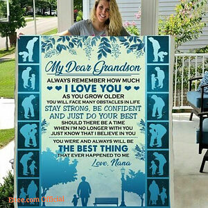 To My Dear Grandson Love Nana 3d Quilt, Fleece Blanket Fan Gift - Super King - Ettee