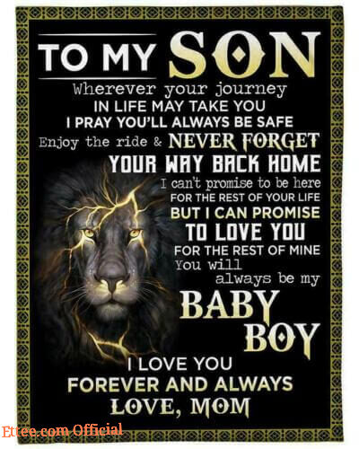 To My Son Love From Mom Forever And Always Gifts For Son Quilt Fleece Blanket