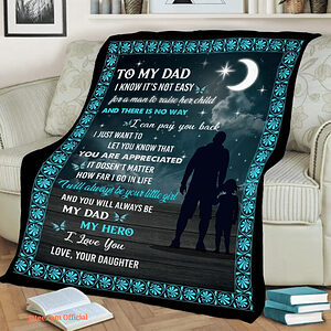 3D - Day Gift Blanket For Dad Fleece Quilt Blanket. Lightweight And Smooth Comfort - Super King - Ettee