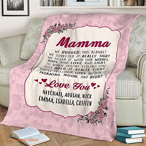 Quilt Blanket Gift For Mamma Love You. Light And Durable. Soft To Touch - Super King - Ettee