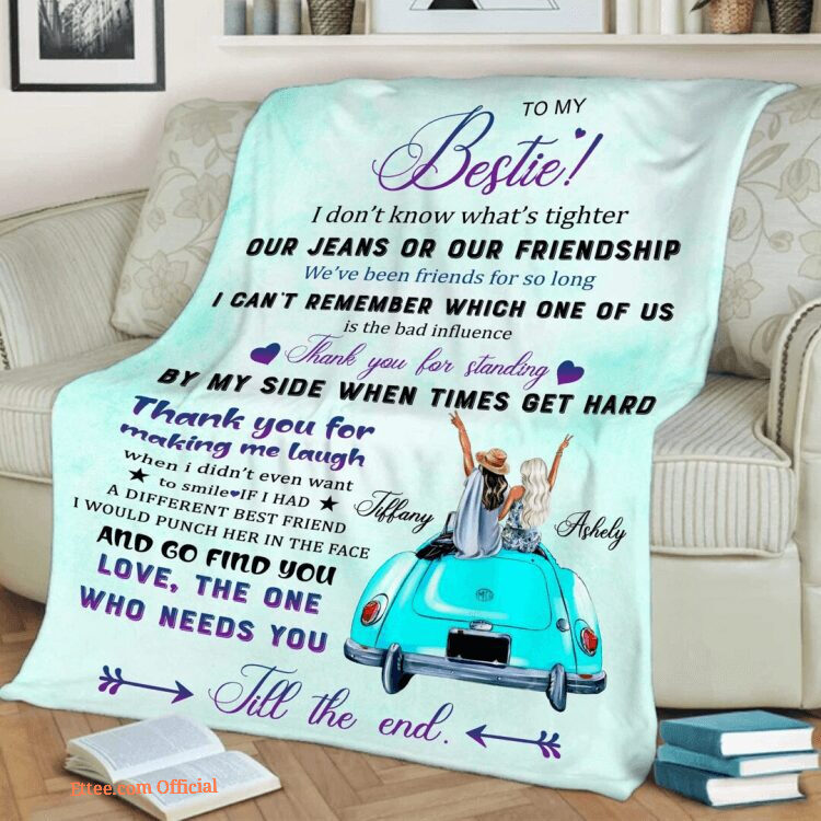 To My Bestie Quilt Blanket. Light And Durable. Soft To Touch. Light And Durable