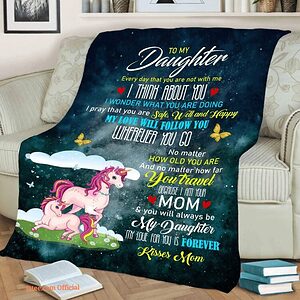 To My Daughter Unicorn Quilt Blanket. Lightweight And Smooth Comfort - Super King - Ettee