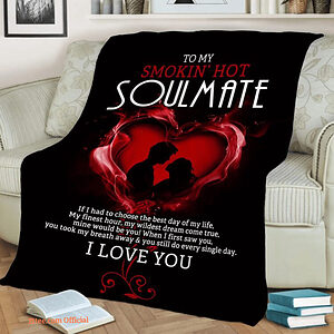 To My Soulmatelovegirlfriendwife Quilt Blanket Couple. Foldable And Compact - Super King - Ettee