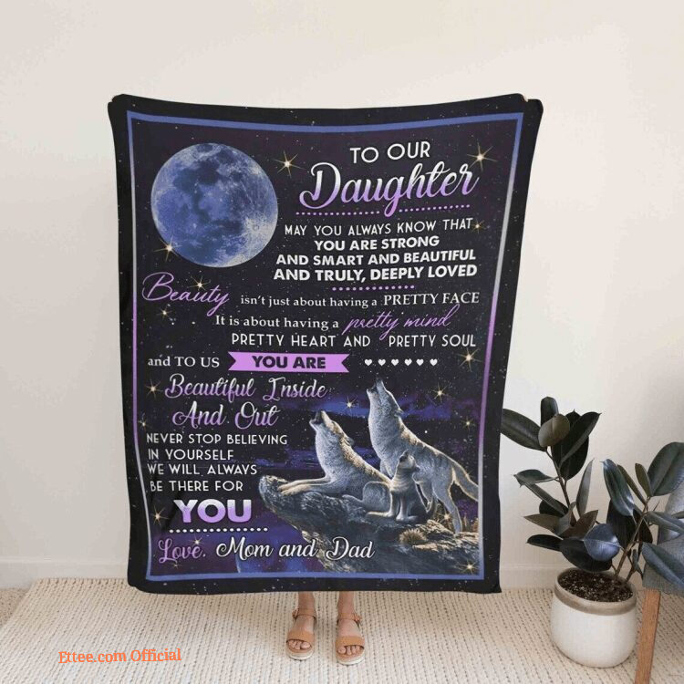 To Our Daughter Blanket Wolf Blanket Moon Blanket Family Blanket Gift