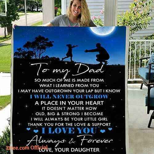To My Dad from Daughter Quilt Fleece Blanket Birthday Gift Father's Day