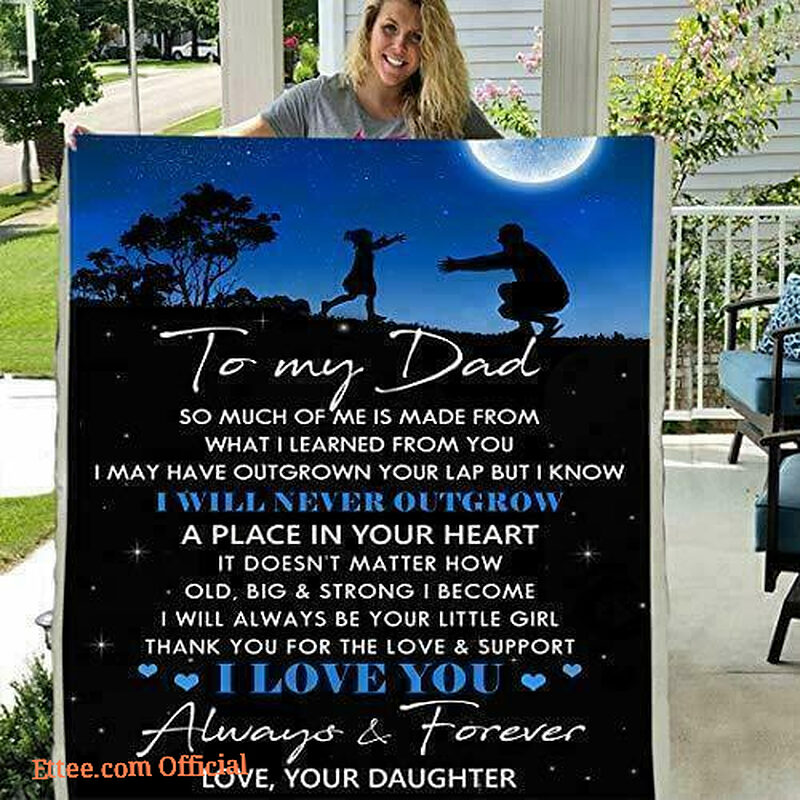To My Dad from Daughter Quilt Fleece Blanket Birthday Gift Father's Day - Super King - Ettee