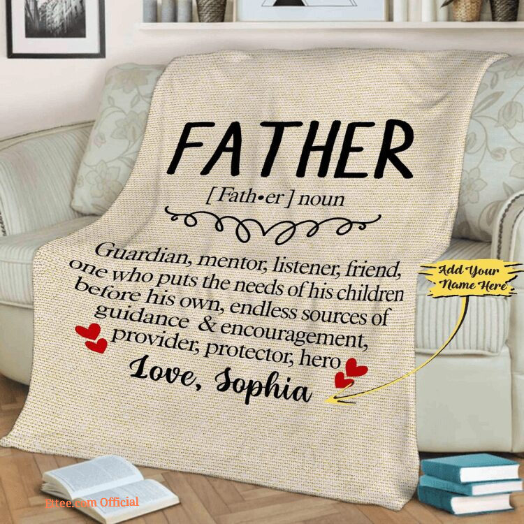 Day Customized Blanket Gift For Him Fleece Quilt Blanket For Dad