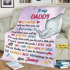 The World Best Dad Belongs To Me Customized Quilt Blanket. Foldable And Compact - Super King - Ettee