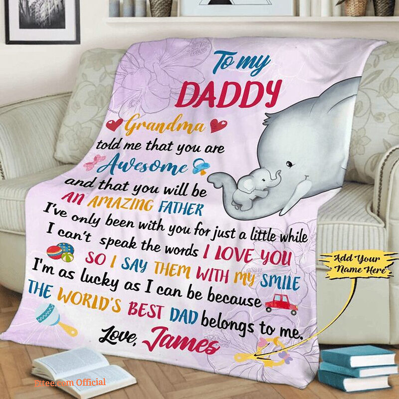 The World Best Dad Belongs To Me Customized Quilt Blanket. Foldable And Compact - Super King - Ettee
