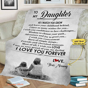 To My Daughter Customized Name Quilt Blanket. Lightweight And Smooth Comfort - Super King - Ettee