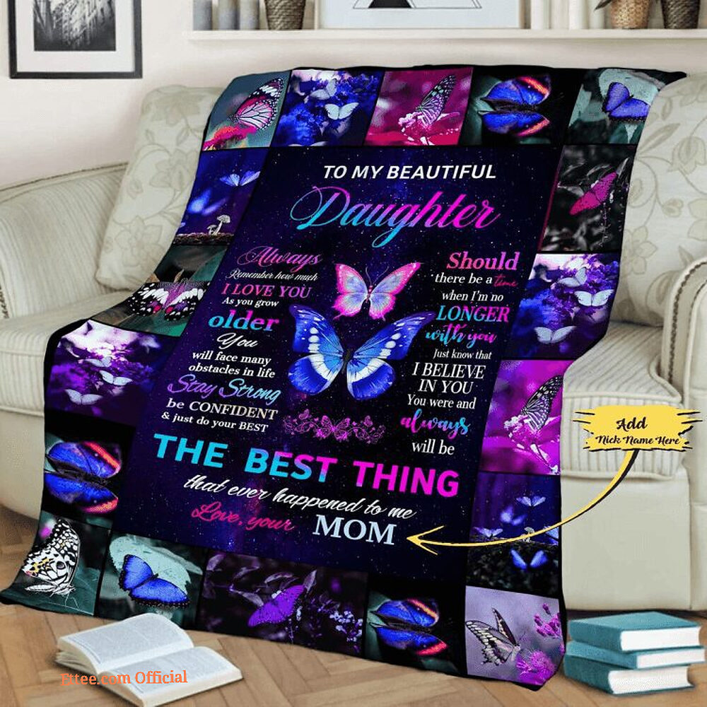 To My Mom Rose Throw Fleece Blanket Gift From Daughter Christmas Birthday Blanket To My Mom Rose Throw Fleece Blanket Gift From Daughter Christmas Birthday Blanket - Ettee - Birthday
