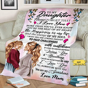 To My Daughter You Are My Sunshine Customized Quilt Blanket. Foldable And Compact - Super King - Ettee