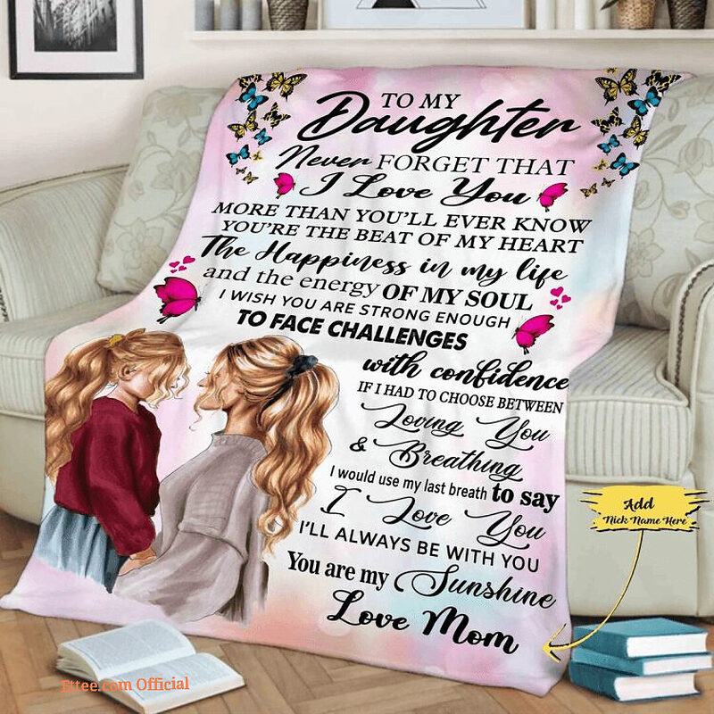 To My Daughter You Are My Sunshine Customized Quilt Blanket. Foldable And Compact - Super King - Ettee