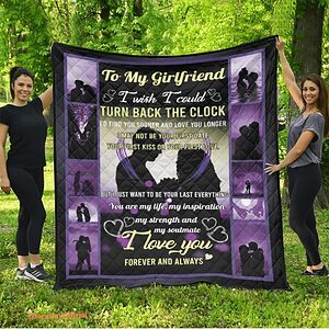 My Girlfriend I Love You Sofa Quilt Fleece Blanket - Super King - Ettee