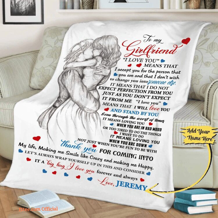 To My Girlfriend Customized Quilt Blanket Gift For Her. Lightweight And Smooth Comfort